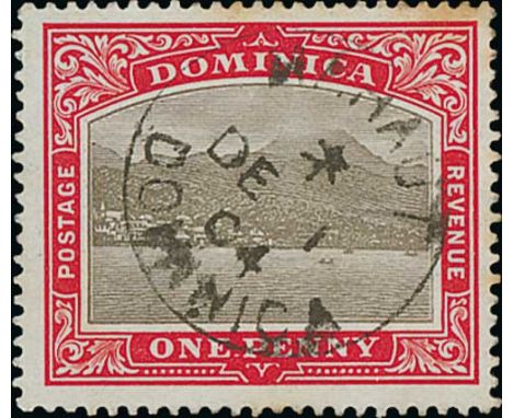Cancellations. 1903-38 KEVII and KGV Stamps with village cancels including Castle Bruce, Coulibistrie, Delices, Dublanc, Gran