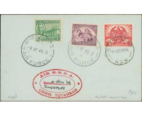 1946 (Mar./Apr.) Lord Louis &amp; Lady Edwina Mountbatten S.E.A.C. Goodwill Tour, cover with Australia 2.1/2d cancelled at St