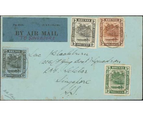 1931 (June 30) R.A.F. Borneo Tour, cover to "L.A.C. Blackburn, 205 (Flying Boat) Squadron, R.A.F. Seletar Singapore", blue "B