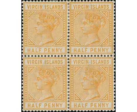 1883-84 Crown CA ½d - 2½d set of four, with both 1d shades, all in mint blocks of four, the 2½d in a corner marginal block wi