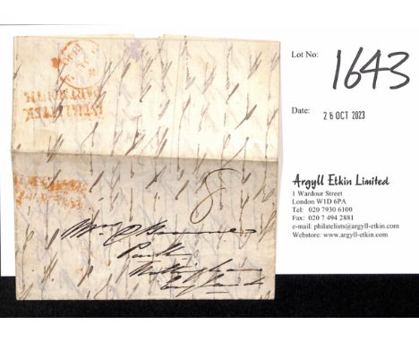 1840 (Mar. 23) Entire letter from an army officer returning from India to England, written on the ship "Lord Lowther" at sea 