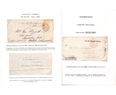 Navy/Army/Chelsea Hospital. 1821-39 Entire letters or entires comprising printed wrappers from the Admiralty Office, Navy Pay