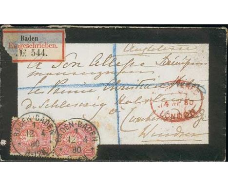 Royalty - Queen Victoria. 1880 Mourning cover with VRI crest on the flap and royal seal, addressed in Queen Victoria's handwr