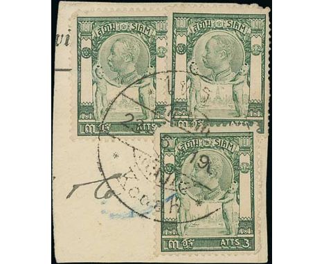 1905-09 Stamps cancelled with the bilingual double ring Kedah c.d.s, comprising single 4a, 5a (3), 9a (3, one thinned), 18a, 