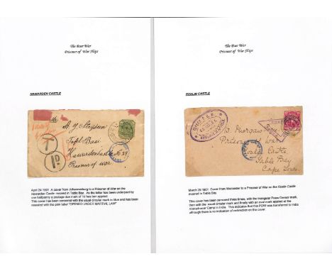 Prisoner of War Ships - Cape Town. 1901-02 Covers posted in South Africa, addressed to Boer P.O.Ws on the S.S "Bavarian" or "