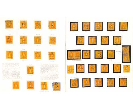 Revenues. 1875-1903 Mint and used revenues, 1875-79 1d - £1 Chalon Head type in orange (43) with some varieties including 2/-