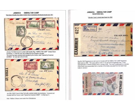 1943 Covers to G.B, USA or Dutch forces in Canada (2), two with the Kingston "4" c.d.s and circular "GIBRALTAR / CAMP", two o