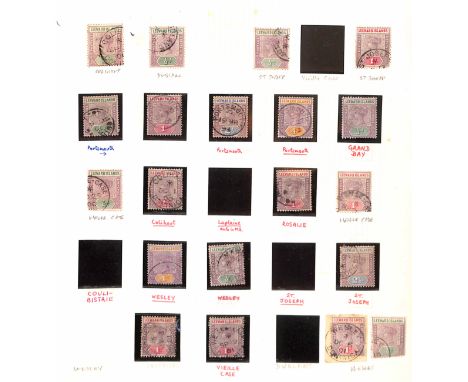 Leeward Islands used in Dominica. 1890-1903 QV stamps used in Dominica all with village cancels including manuscript cancels 