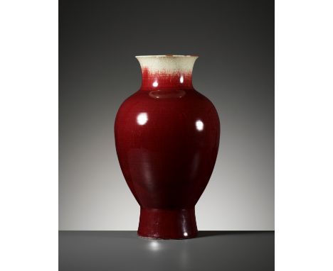 A LANGYAO BALUSTER VASE, QING DYNASTYChina, 19th century. Of baluster form, rising from a tapered foot to a gently flaring ri
