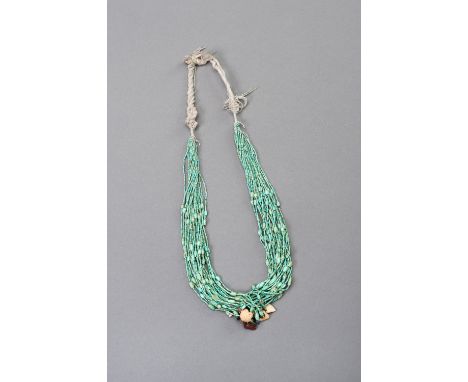 AN ANCIENT BACTRIAN TURQUOISE BEAD NECKLACEAncient region of Bactria, presumably c. 2000 years old. Composed of tubular turqu