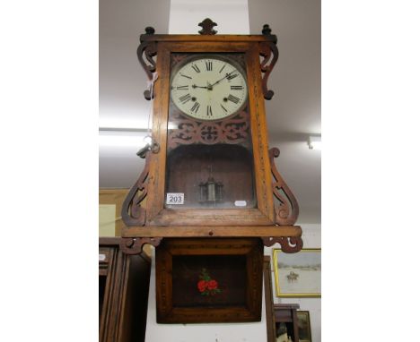 Edwardian inlaid working wall clock