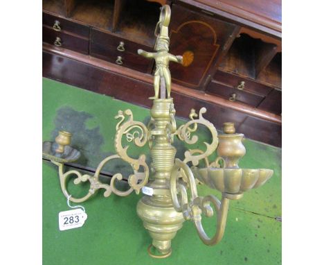 Early Dutch brass centre light