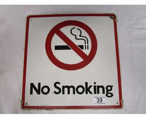 Vintage enamel 'No Smoking' sign