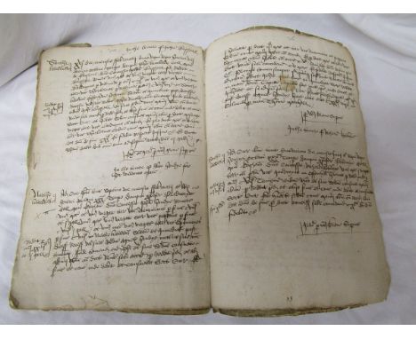 Contemporary copy of court record book of Manors South, Middle & North Littleton - Many Evesham Abbey referencesThis lot also