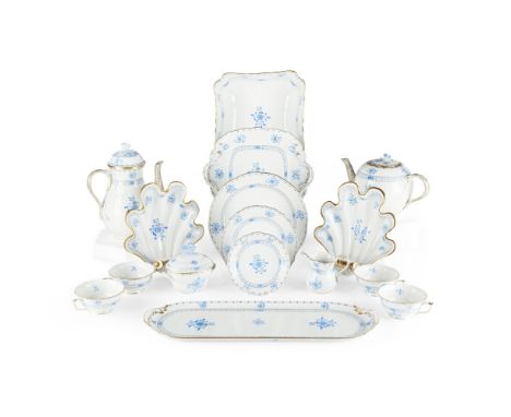 HEREND 'BLUE GARDEN' PATTERN PORCELAIN PART TEA, COFFEE AND FRUIT SERVICE20TH CENTURY decorated with a central flower sprig w