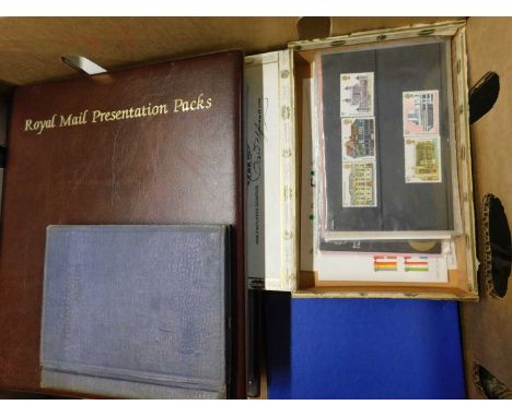 Box: Modern GB first day covers and presentation packs in 3 albums + album mint and used Commonwealth stamp collection + smal