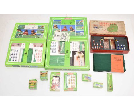 1950s boxed Subbuteo set, with card players and booklets, together with two modern Subbuteo sets comprising Italia 90 Argenti