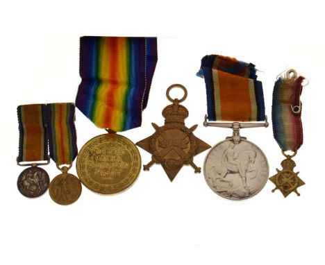 British First World War medal trio to Private E.V. Johnson, Royal Army Medical Corps comprising; War Medal, Victory Medal and
