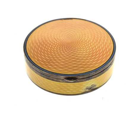 20th century Continental silver and enamel box, import marks for Skinner &amp; Co, Birmingham 1938, 6cm diameter, 77g gross a