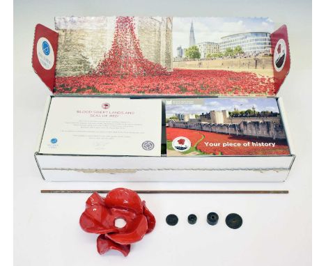 'Blood Swept Lands and Seas of Red' - Ceramic poppy by Paul Cummins made for the art installation at the Tower of London betw