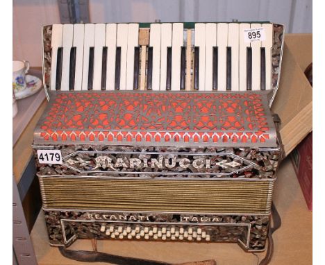 MARINUCCI ITALIAN ACCORDION.  Marinucci Italian accordion with some keys A/F