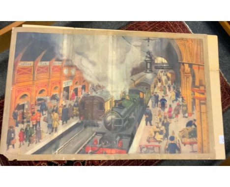 A Railway Poster, Marcia Lane Foster and Dudley Jarrett, by and after, 'Engine No 4099', mid 20th century, 61cm x 96.5cm. 