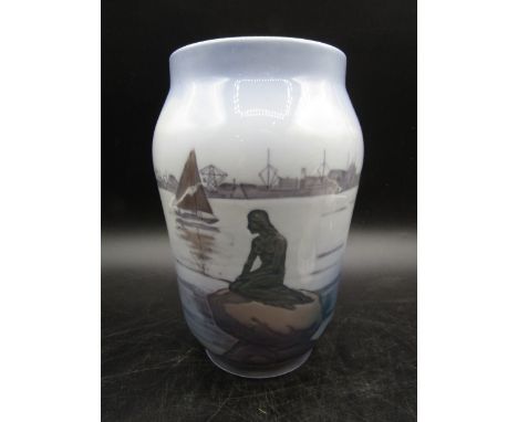 Royal Copenhagen sea scene vase 17cmH