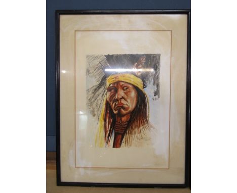 Carl Edwards Native American portrait 40x53cm