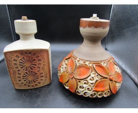 2 studio pottery lamp bases&nbsp;