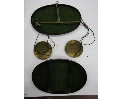 Georgian sovereign scales in oval case 