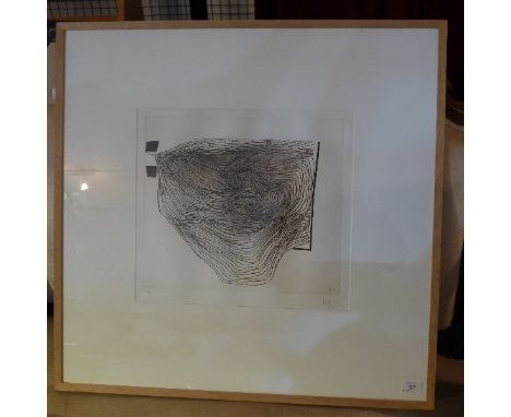 Victor Pasmore, signed etching 'Thumbprint' edition of 60  H 72cm x W 71cm 