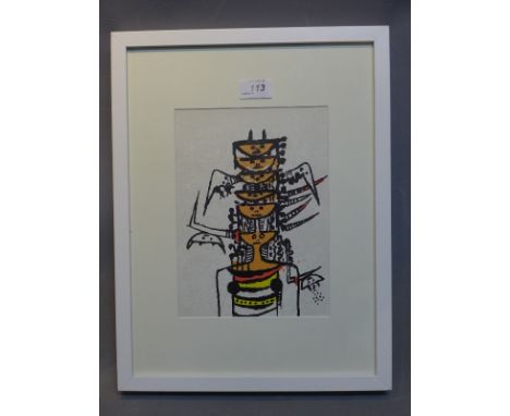 Wilfredo Lam (Cuban 1902 - 1982),  Untitled, lithograph, edition of 1000 - 1979. H.24.5cm, W.18cm.