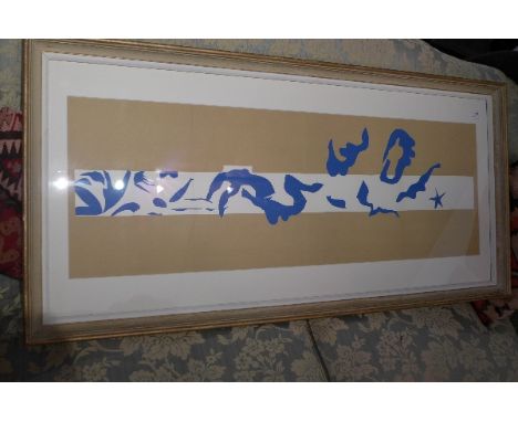A Henri Matisse lithograph titled 'La Piseine II', printed by Mourlot, 34cm x 100cm