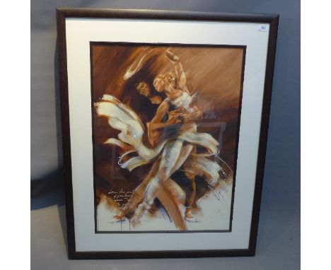 After Kitty Meijening, 'Love the feel of freedom when I'm in your arms', lithograph, signed in plate. 76 x 56cm 