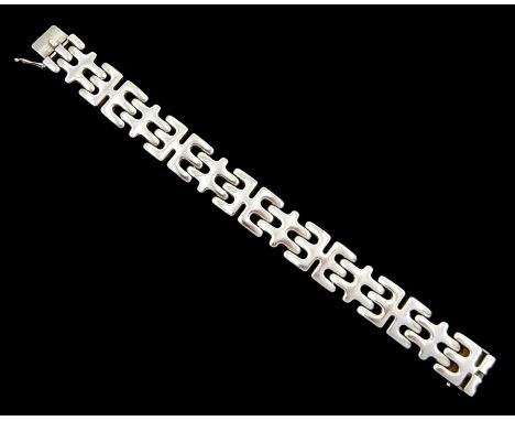 Georg Jensen silver modernist bracelet, No. 103, designed by Edvard Kindt-Larsen, London import mark 1973Condition Report:App