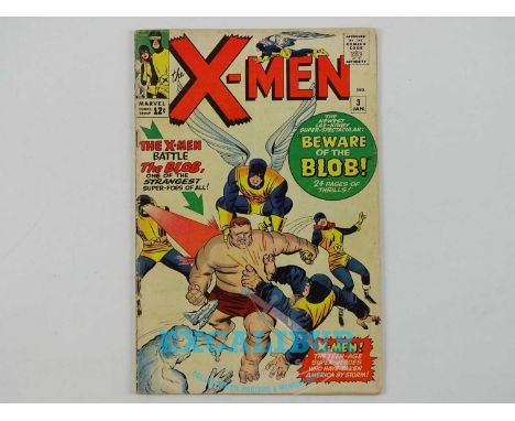 UNCANNY X-MEN #3 - (1964 - MARVEL) - First appearance of the Blob - Cover and interior art by Jack Kirby - Flat/Unfolded - a 