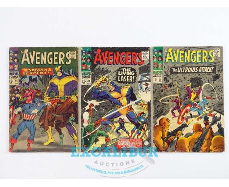 AVENGERS #33, 34, 36 - (3 in Lot) - (1966/67 - MARVEL) - Includes First appearance of the Living Laser + Quicksilver and the 