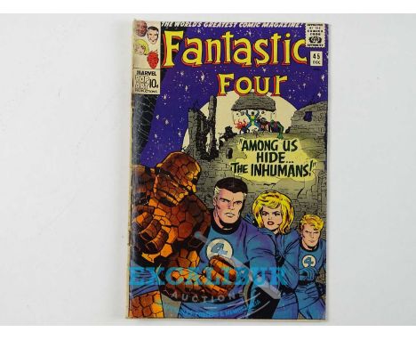 FANTASTIC FOUR #45 - (1965 - MARVEL - UK Price Variant) - First appearance of the Inhumans (Black Bolt, Crystal, Karnak, Trit