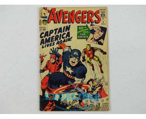 AVENGERS #4 - (1964 - MARVEL) - KEY Comic Book - First Silver Age appearance of Captain America, who joins the Avengers in th