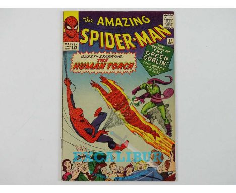 AMAZING SPIDER-MAN #17 - (1964 - MARVEL) - Second appearance of the Green Goblin + Human Torch makes a crossover appearance -