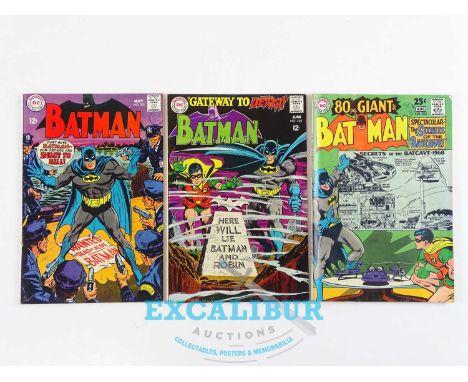 BATMAN #201, 202, 203 - (3 in Lot) - (1968 - DC - UK Cover Price) - Includes "Secrets of the Batcave" story + last story to b