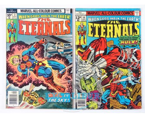 ETERNALS #3 &amp; 14 (2 in Lot) - (1976/77 - MARVEL - UK Price Variant) - First appearance of Sersi, one of the main characte
