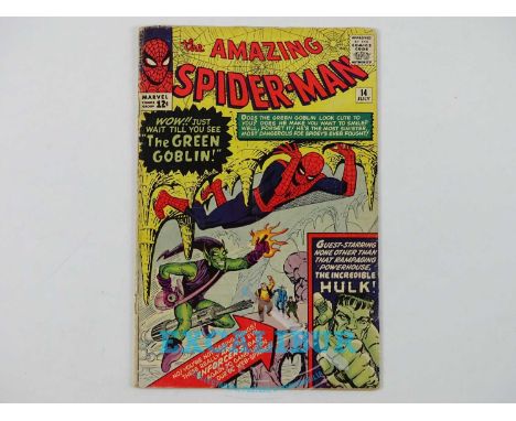 AMAZING SPIDER-MAN #14 - (1964 - MARVEL) - First appearance of Green Goblin + First meeting between Hulk and Spider-Man - Ste