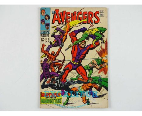 AVENGERS #55 - (1968 - MARVEL)  First full appearance of Ultron + Goliath, Wasp, Black Panther, Hawkeye, Whirlwind, Radioacti