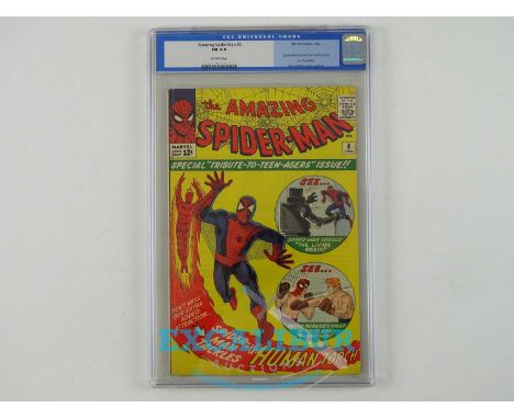 AMAZING SPIDER-MAN #8 - (1964 - MARVEL) GRADED 6.0 by CGC - Peter Parker fights Flash Thompson + Fantastic Four appearance in