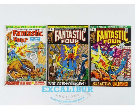FANTASTIC FOUR #118, 120, 122 (3 in Lot) - (1972 - MARVEL - UK Price Variant) - Includes First appearance of Air-Walker + Gal