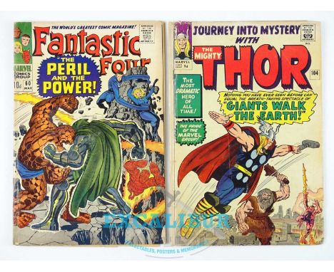 FANTASTIC FOUR #60 &amp; JOURNEY INTO MYSTERY: MIGHTY THOR #104 (2 in Lot) - (1967/ - MARVEL - UK Price Variant) Includes Doc