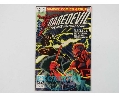 DAREDEVIL #168 - (1980 - MARVEL - UK Price Variant) - First appearance and Origin of Elektra (mis-spelled "Elecktra' on cover