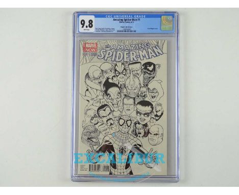 AMAZING SPIDER-MAN #1 - (2014 - MARVEL) - GRADED 9.8 by CGC - Kevin Maguire Variant Sketch cover &amp; interior art by Humber