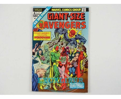 GIANT-SIZE AVENGERS #4 - (1975 - MARVEL) - Vision and the Scarlet Witch get married + Kang the Conqueror,  Dormammu, Umar, Li